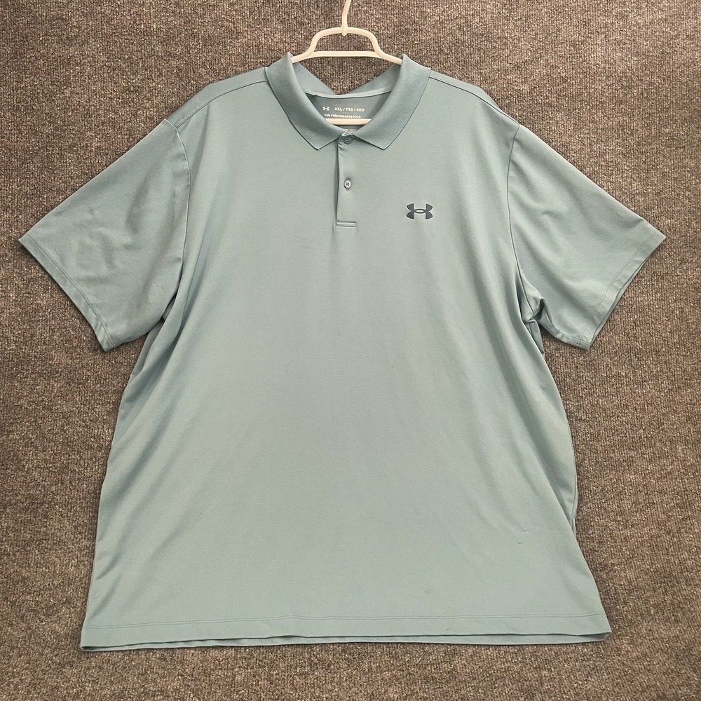 Under Armour Golf The Performance Polo Shirt Men's Sz 2XL Blue Short Sleeve